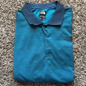 The North Face Men's XL Blue Short Sleeve Polo Shirt Performance Tech Wicking